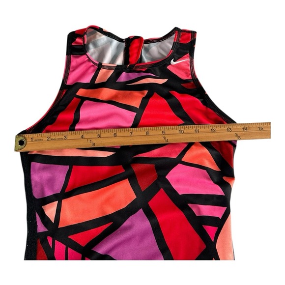 Nike Swim One Piece‎ Modern Cut Zip Back Multicolor Block Print Size 32/6 - Picture 7 of 12